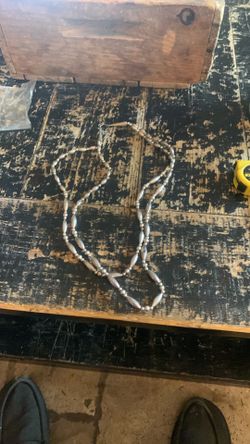 Vintage Navajo Sterling bead double strand long necklace