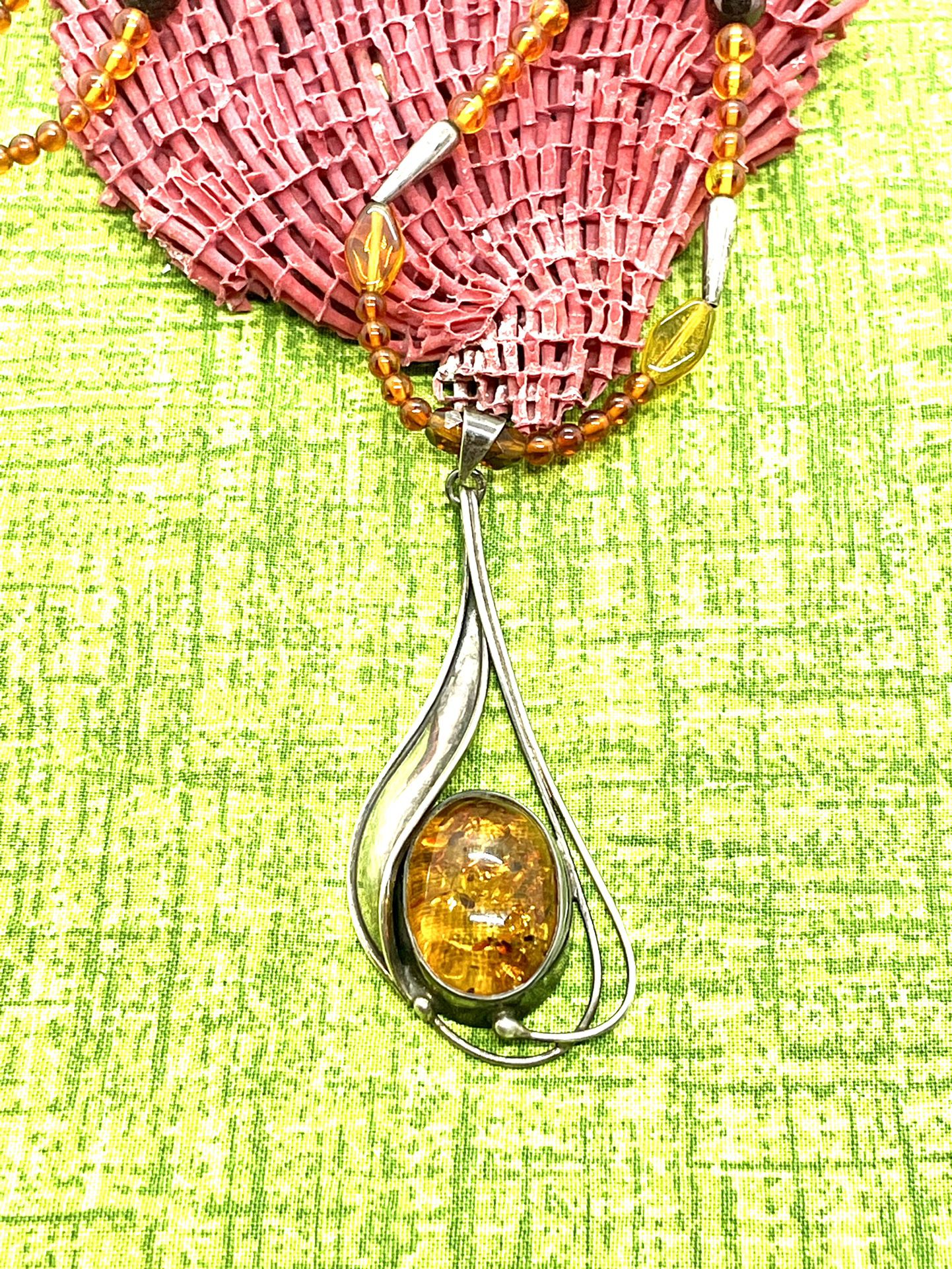 Silver Amber Necklace