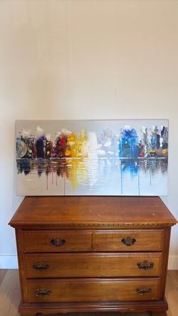 Large Abstract City Skyline Canvas Painting