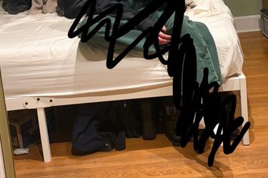 Free queen sized white bed frame!