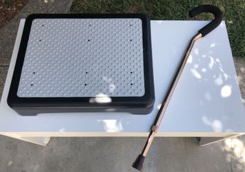 Low Half Step and Aluminum Adjustable Cane