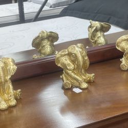 See no Evil, Hear no Evil, Say no Evil Elephant Sculptures.