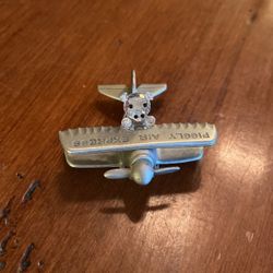 Vintage 1987 Spoontiques Miniature Pewter & Crystal Piggly Air Express