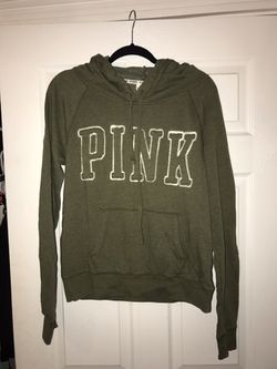 Victoria’s Secret pink hoodie sweatshirt olive green large