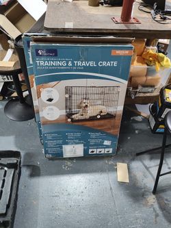 Pet Training & Travel Crate, Medium 36" L X 24" W X 26"H For Dogs Up To 40 Lbs