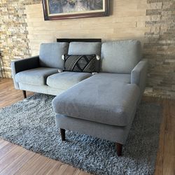 FREE DELIVERY- 2-Piece Grey Sectional Sofa