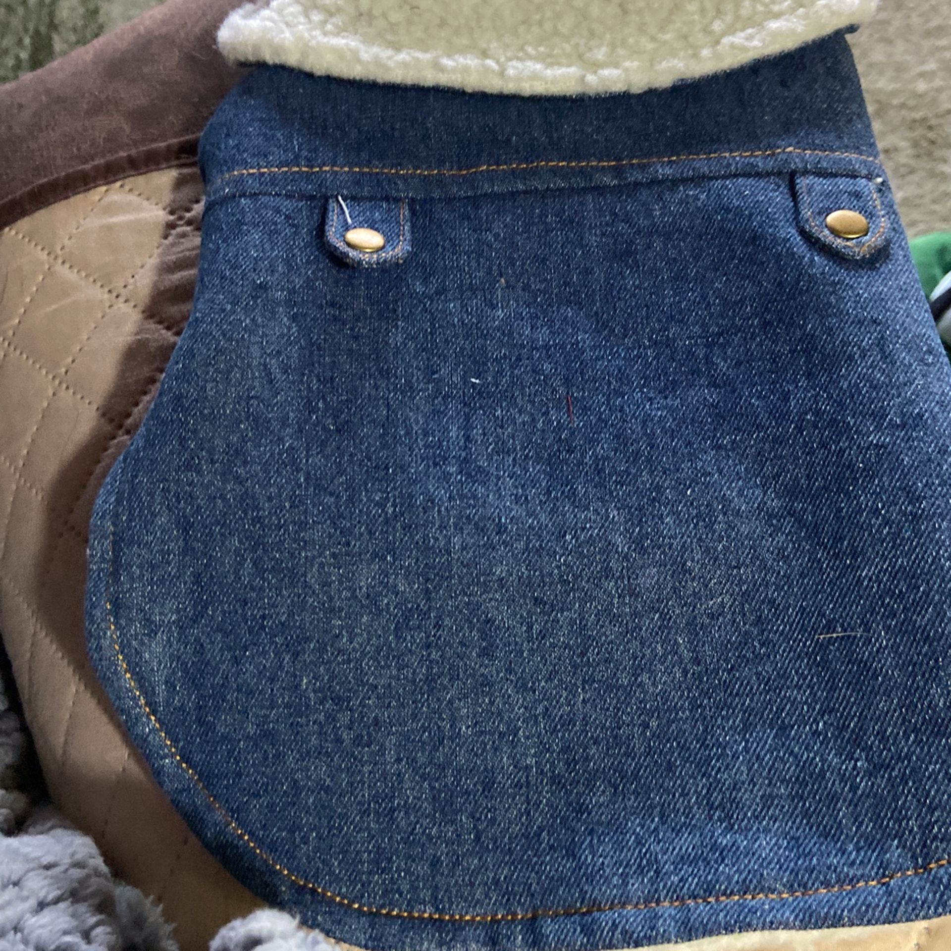 Extra Small Denim Fleece Dog Vest