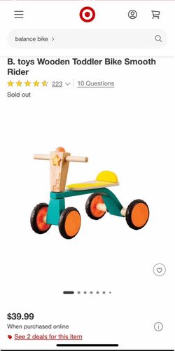 B Toys wooden toddler bike smooth rider