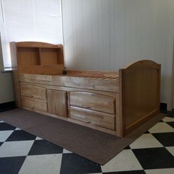Twin size captain's bed frame - optional free DELIVERY available almost anywhere - please see all photos and read everything 🙂