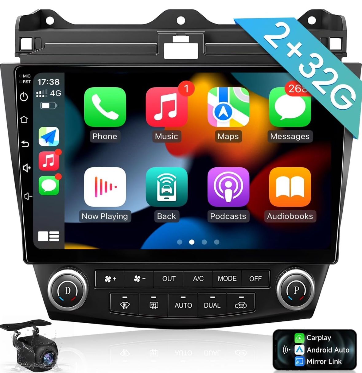 Android 12 Car Radio Stereo 𝟏𝟎 𝐢𝐧𝐜𝐡 Touch Screen with CarPlay Android