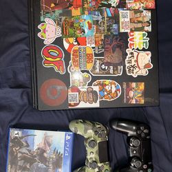 PS4 Pro with 2 controllers and game