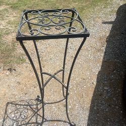 Wrought Iron Vintage Plant Stand Heavy 