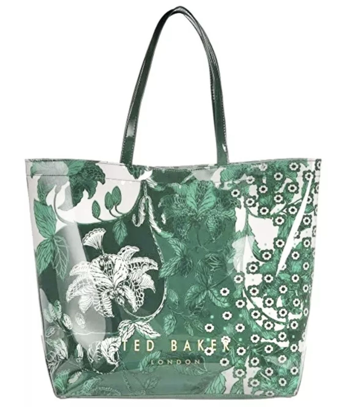 NEW TED BAKER Rococo Icon Green Turquoise Print Tote Handbag Shopper Purse LARGE