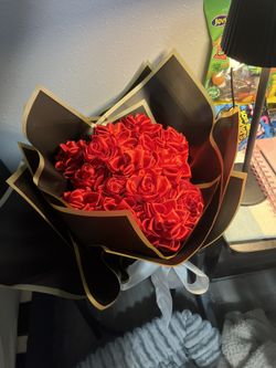 Bouquet Roses Of Ribbon