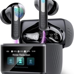 Wireless Earbuds with Touch Screen, Bluetooth 5.4 Headphones, ANC/ENC Noise Cancelling, 48H HiFi Stereo Bluetooth Ear Buds with 5 EQ Modes, Transparen