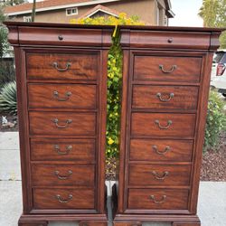 Solid Wood 14 Drawer Rotating Dresser Chest of Drawers with Mirror Furniture Set Great Condition 
