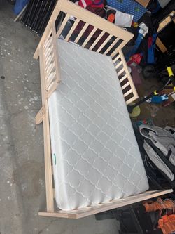 TODDLER BED WITH CRIB SIZE MATTRESS