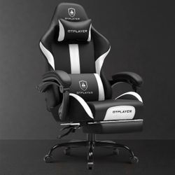 GTPlayer GT905 Leather Gaming Chair - New (Black/White)
