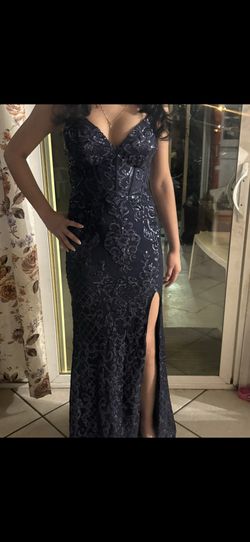 Navy blue prom dress
