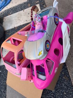 Barbie car bus and airplane