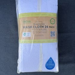 24 Pack Cotton Wash Cloths White Towels 13x13 New