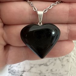 New, Beautiful Black Obsidian Necklace. Gift Bag Included.
