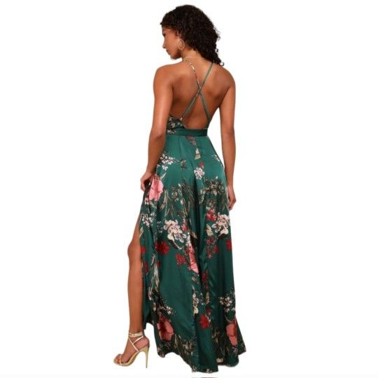 green emerald velvet dress Lulus Size M Green Women Dress main image 0