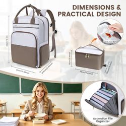 Teacher lunch bag with accordion organizer