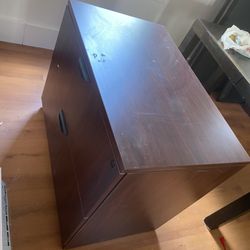 Double Drawer Wooden Filing Cabinet 