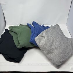 PREOWNED Uniqlo Men’s 100% Cotton Pullover Hoodie w/ Concealed Side Pockets (4 pk)