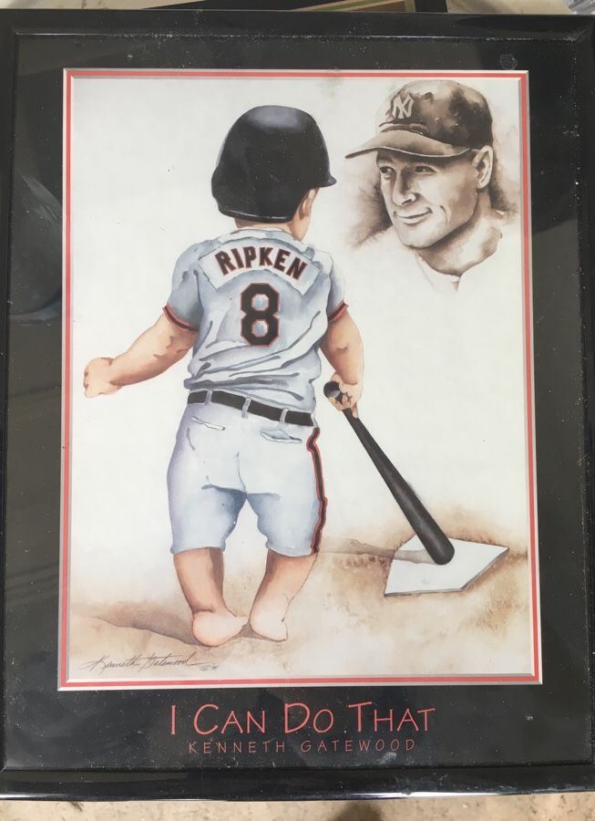 2 pictures - baby golf & baby baseball
