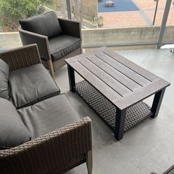Patio Furniture, Love Seat , Table And 2 Chairs 