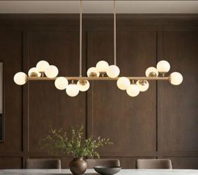 Sputnik Chandelier 16 Light G9 Not Included Liner 47.2 in Brushed Gold with Cloud Pattern Glass Shades,Adjustable Height 6 Adjustable Downrods, Slope