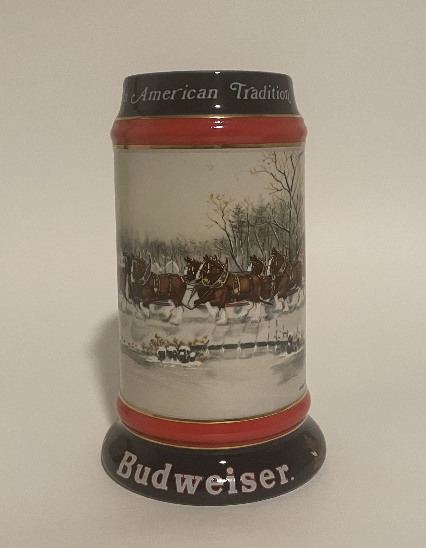 1990 Budweiser Holiday Beer Stein