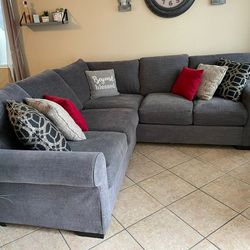 L Shape Gray Sectional Couch. Down Feathers!!