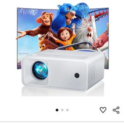 CiBest Portable Mini Projector White, 2025 Upgraded Full HD 1080P Projector, Movie Projector Compatible with iOS/Android Phone/Tablet/Laptop/PC/TV Sti