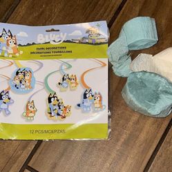 Bluey bday decor Swirl Set