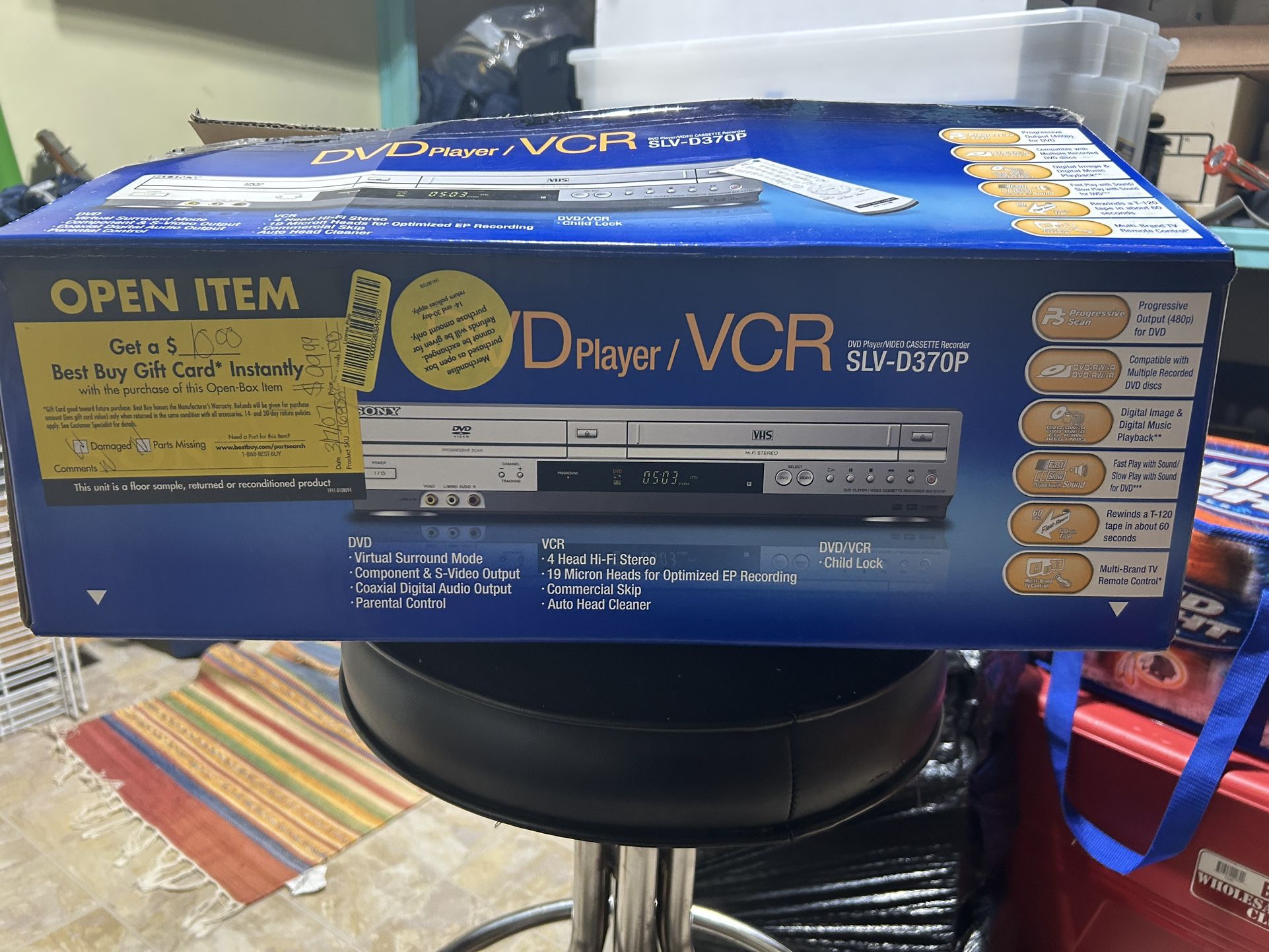 Sony SLVD370P DVD/VCR Player Open Box/ Never Used