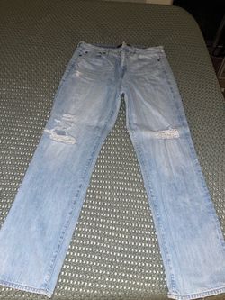 Light Wash Distressed Straight Leg Jeans