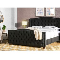 Jennifer Taylor King-sized Tuffed Bed With Wooden Amish Boxspring (MATTRESS NOT INCLUDED)