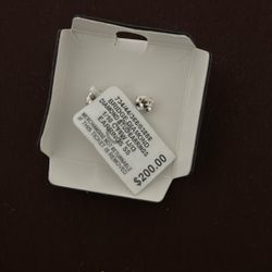 RH Macys Silver Diamond Earrings 