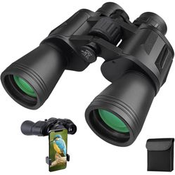 20x50 Binoculars for Adults, High Power Compact Waterproof Binoculars Telescope with Low Light Night Vision for Hunting Bird Watching Travel Football 