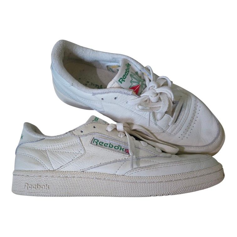 Vintage Reebok Club C 85 White Leather Shoes Adult Sneakers Size 8 US 90's
