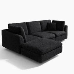 Luxury Modular Sectional Sofa with Chaise – Ultra Soft Textured Fabric, Deep Seats & Modern Design