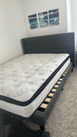 Queen Bed frame + mattress