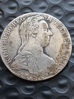 AUSTRIA MARIA THERESA THALER 1780 LARGE SILVER COLOR COIN RESTRIKE