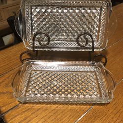 Vintage Cranberry Sauce Plates 