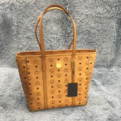 MCM Aren Top-Zip Shopper in Visetos Size Medium