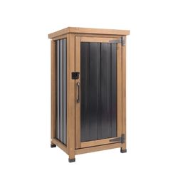 Outdoor Waterproof Storage Cabinet with Metal Top Adjustable Shelves
