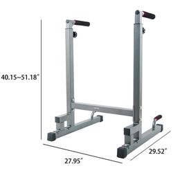 Multi-Function Dip Stand, Steel, 500-Pound Capacity, Gray, Exercise Power Stand Pull Up Bars